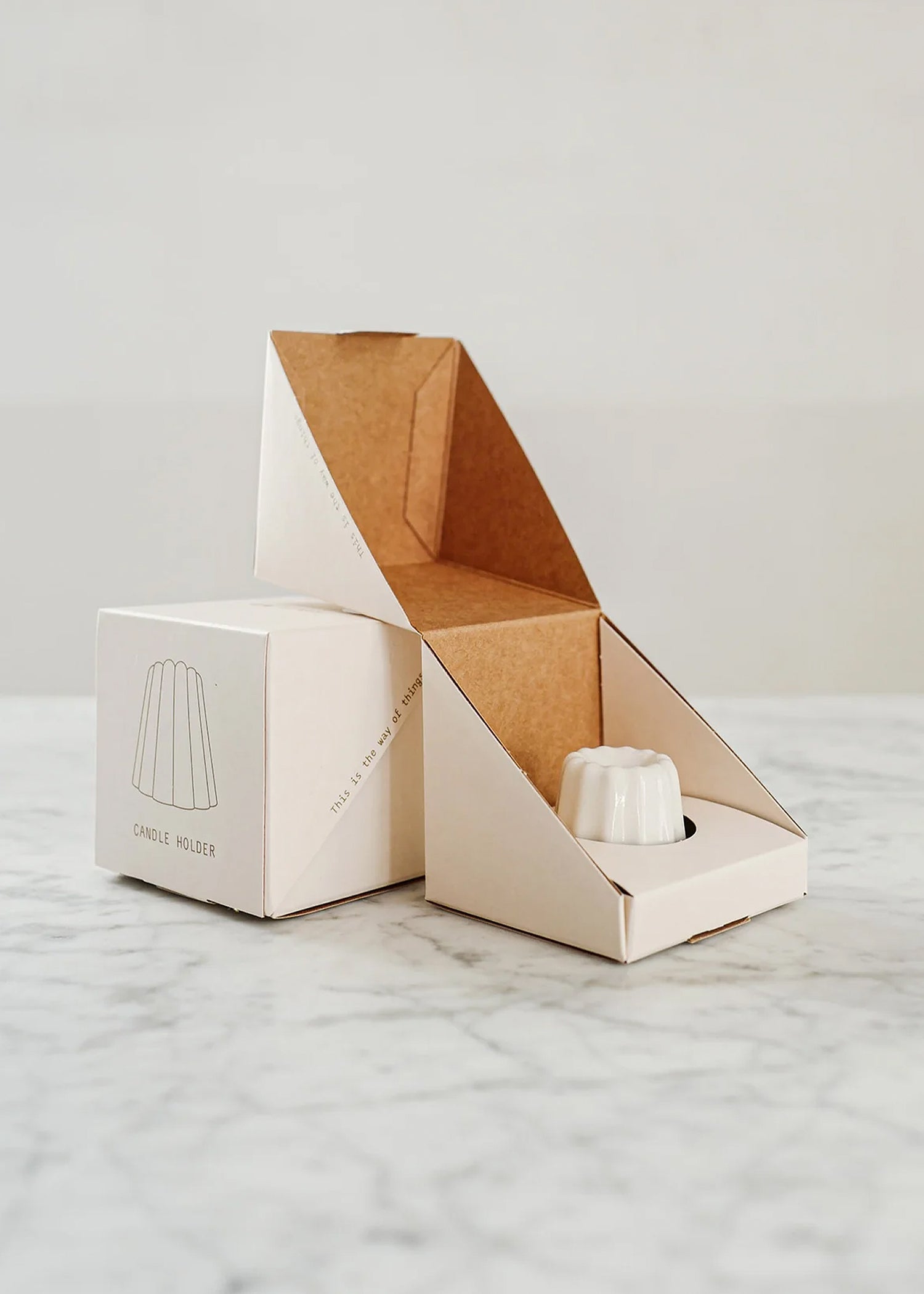 Porcelain Mini Canelé Slim Candlestick Holder