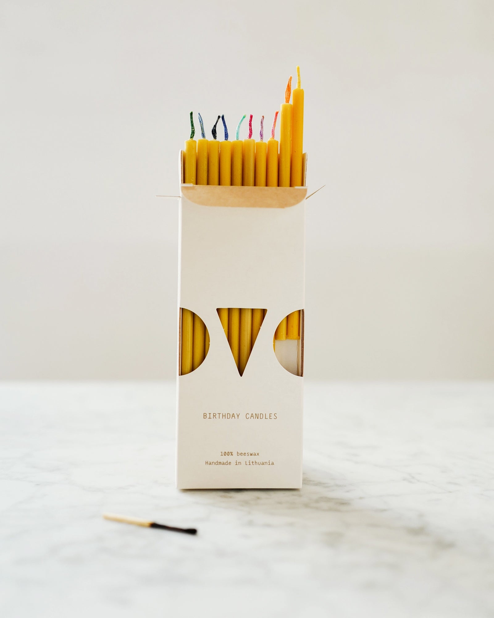 Mini Beeswax Birthday Slim Candles