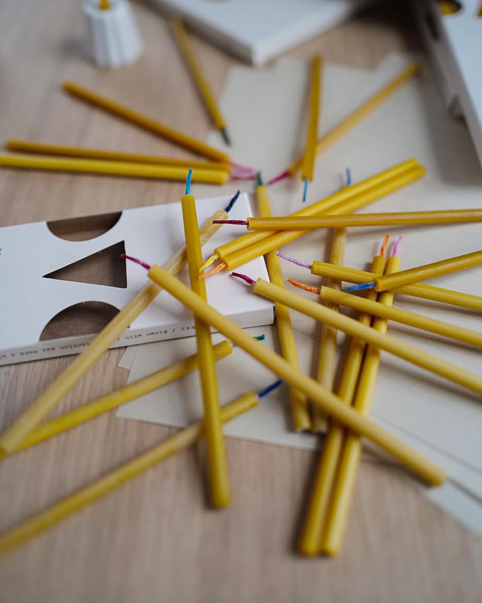 Mini Beeswax Birthday Slim Candles