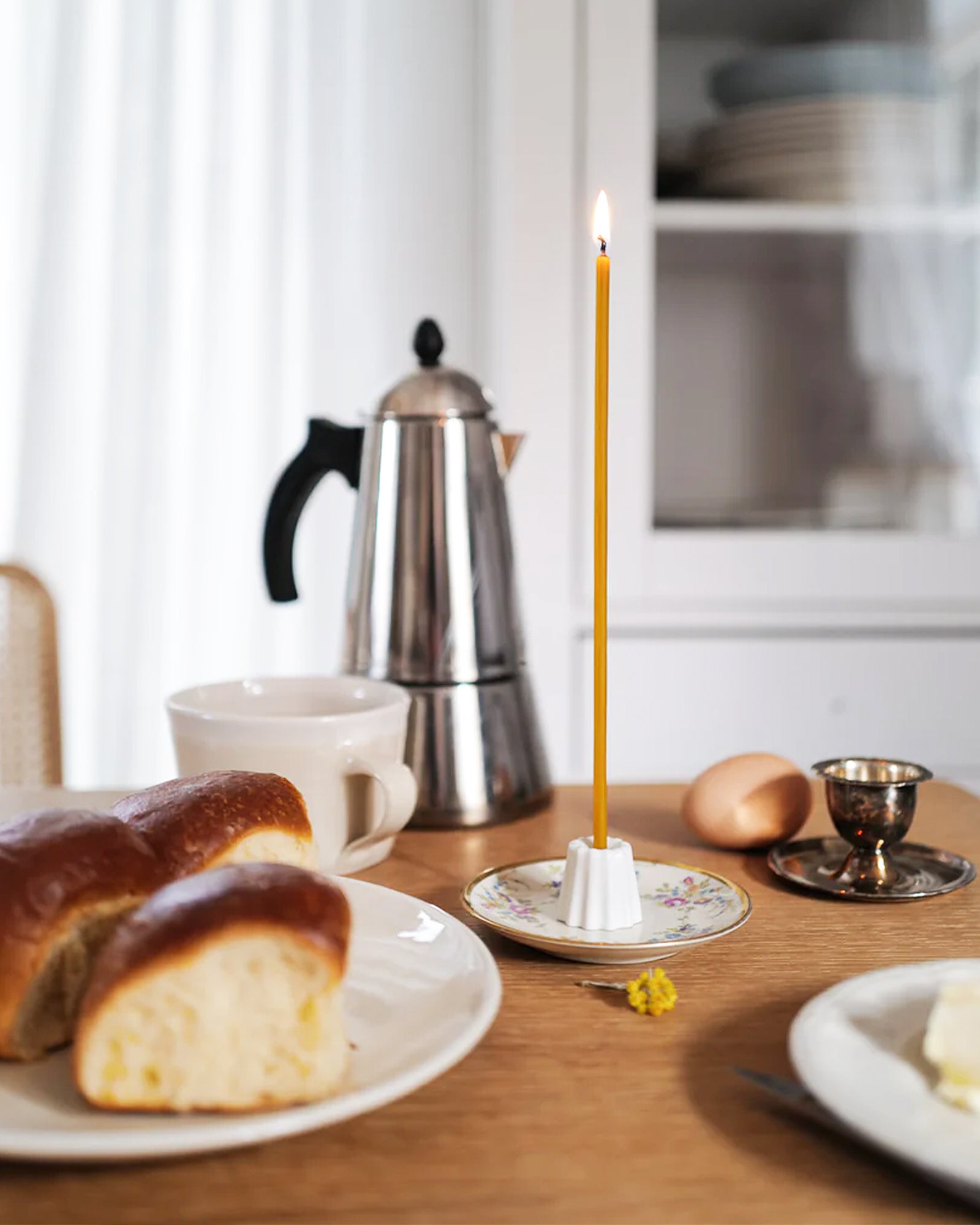 Porcelain Mini Canelé Slim Candlestick Holder