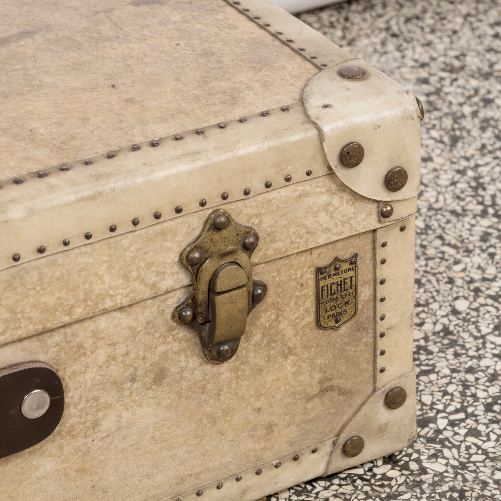 Vintage Collection of Vellum White Leather Suitcases