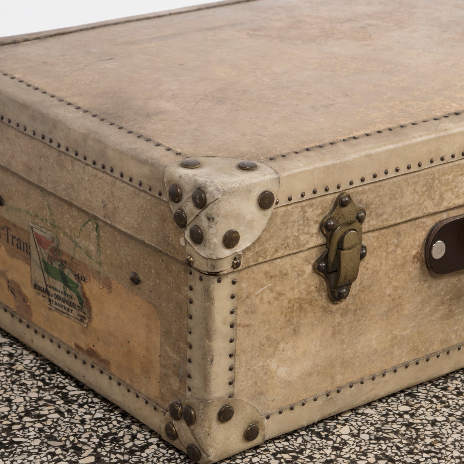 Vintage Collection of Vellum White Leather Suitcases