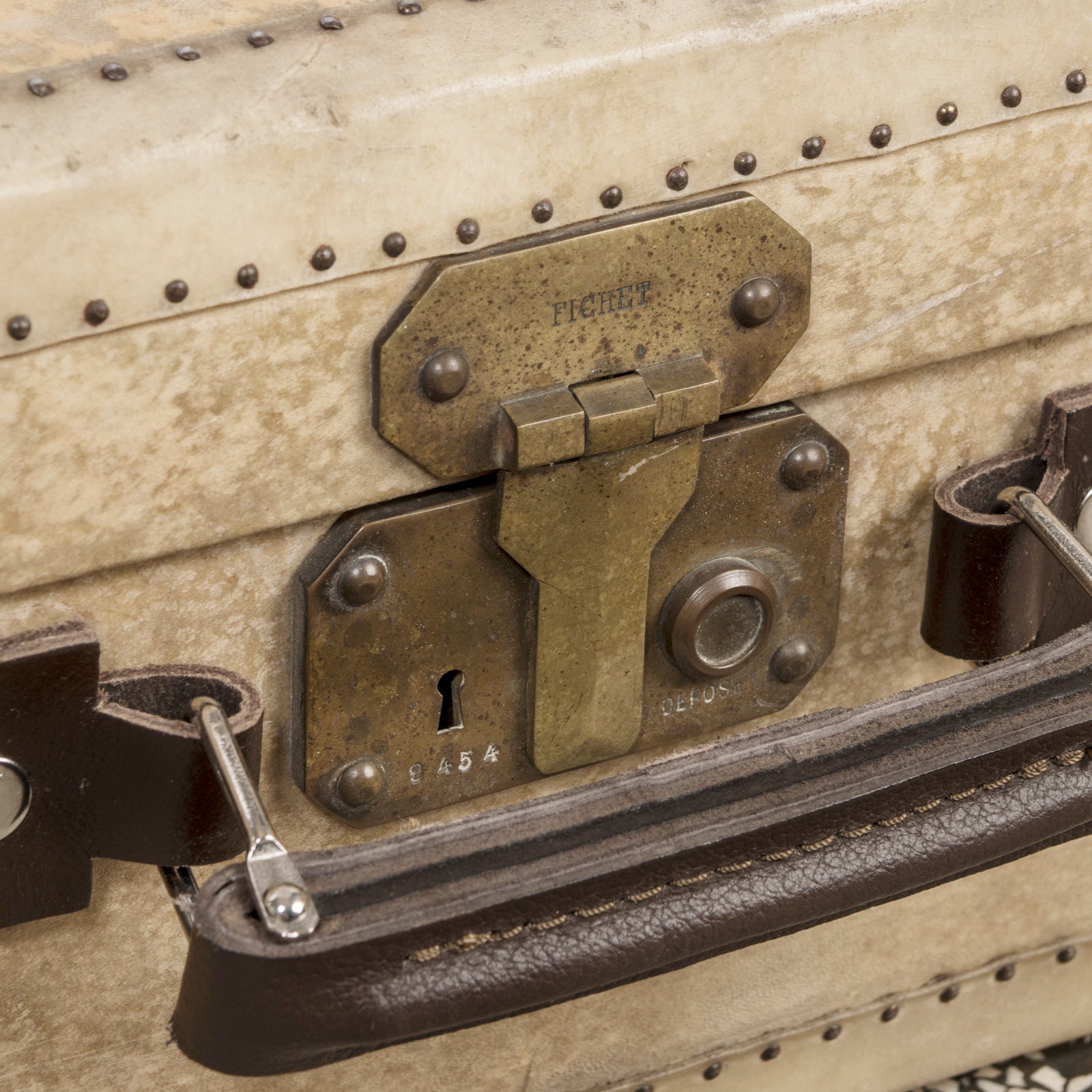 Vintage Collection of Vellum White Leather Suitcases