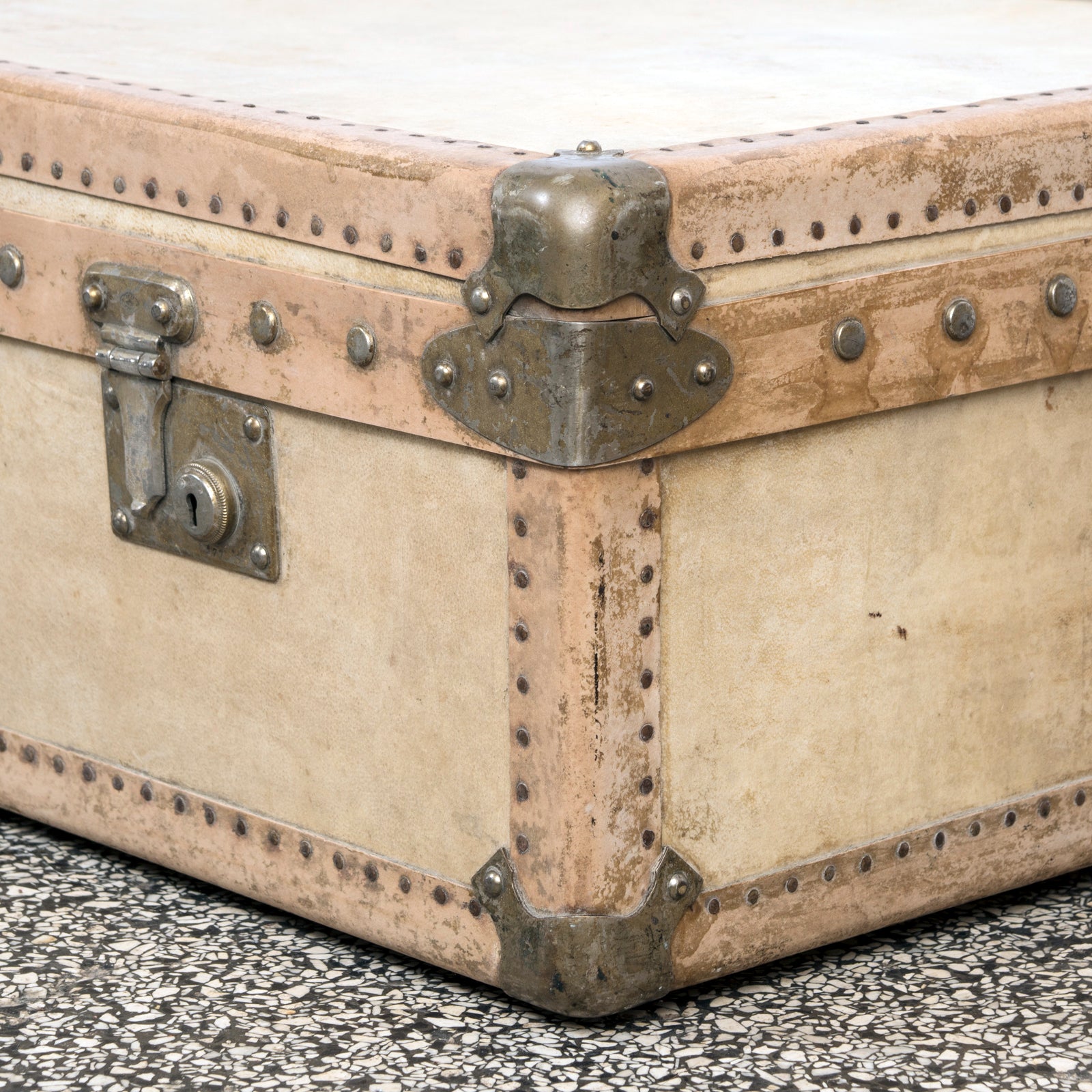 Vintage Collection of Vellum White Leather Suitcases