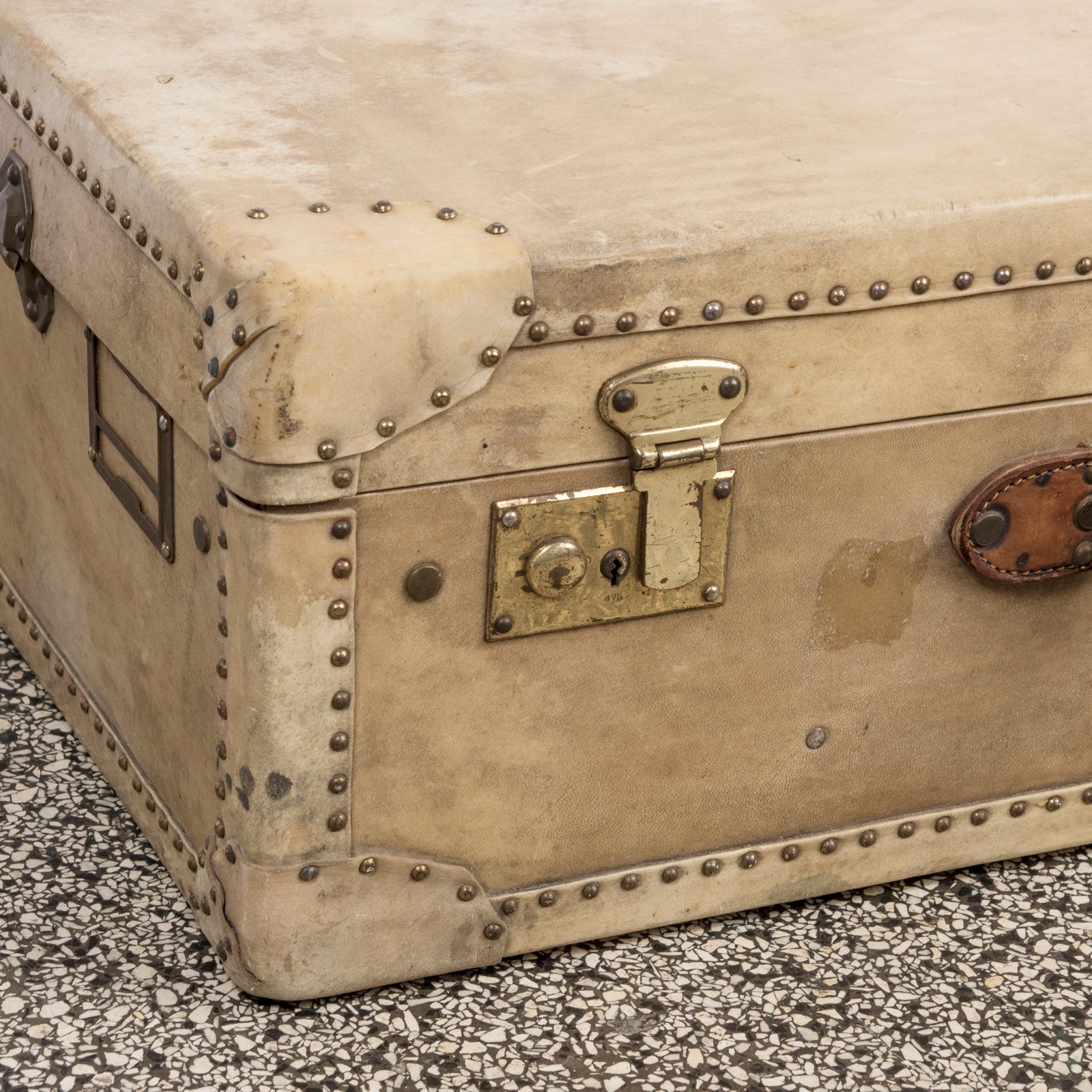 Vintage Collection of Vellum White Leather Suitcases