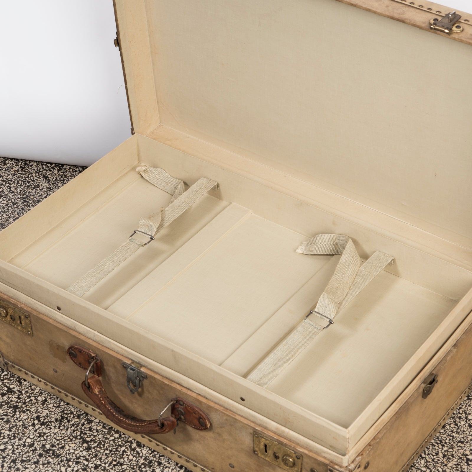 Vintage Collection of Vellum White Leather Suitcases