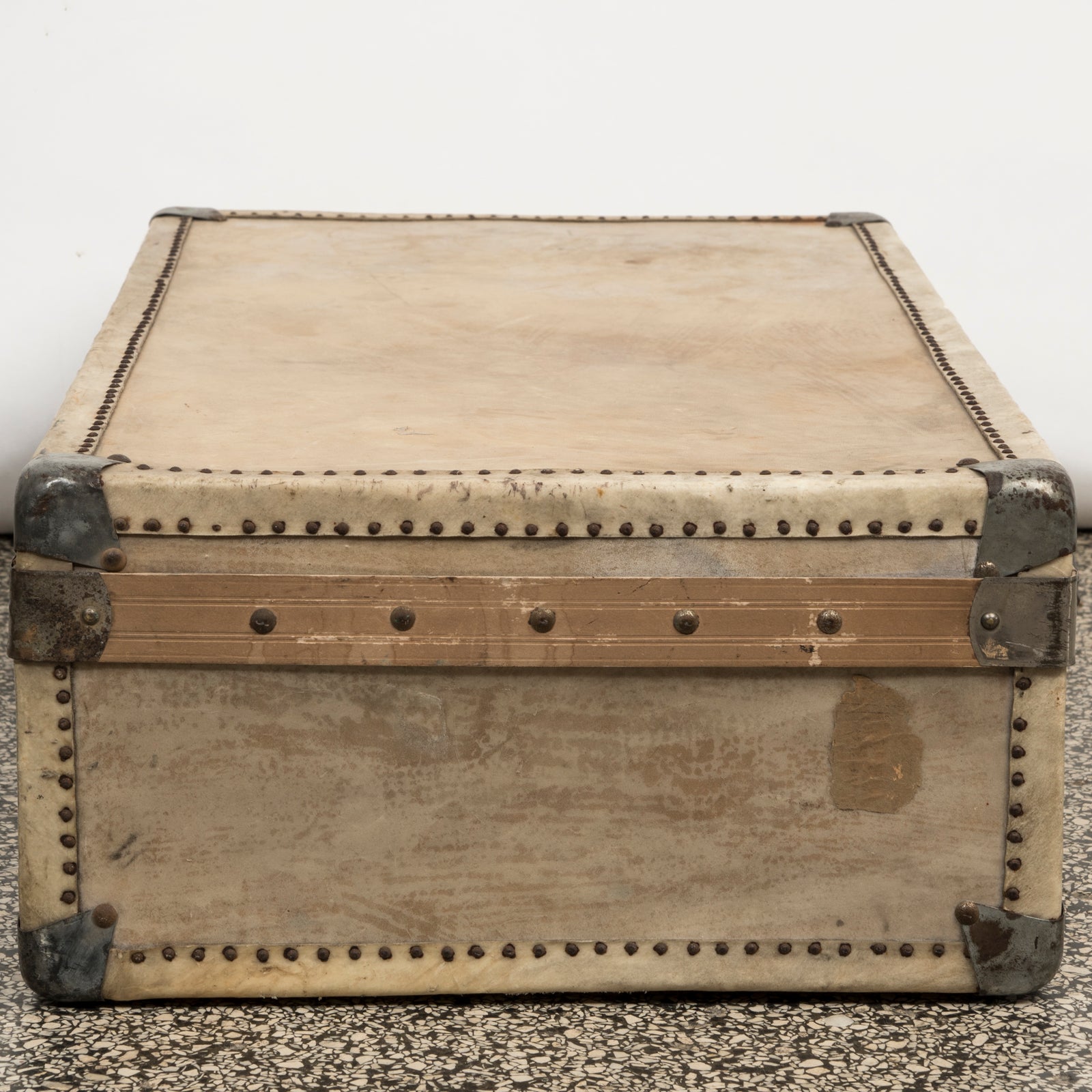 Vintage Collection of Vellum White Leather Suitcases