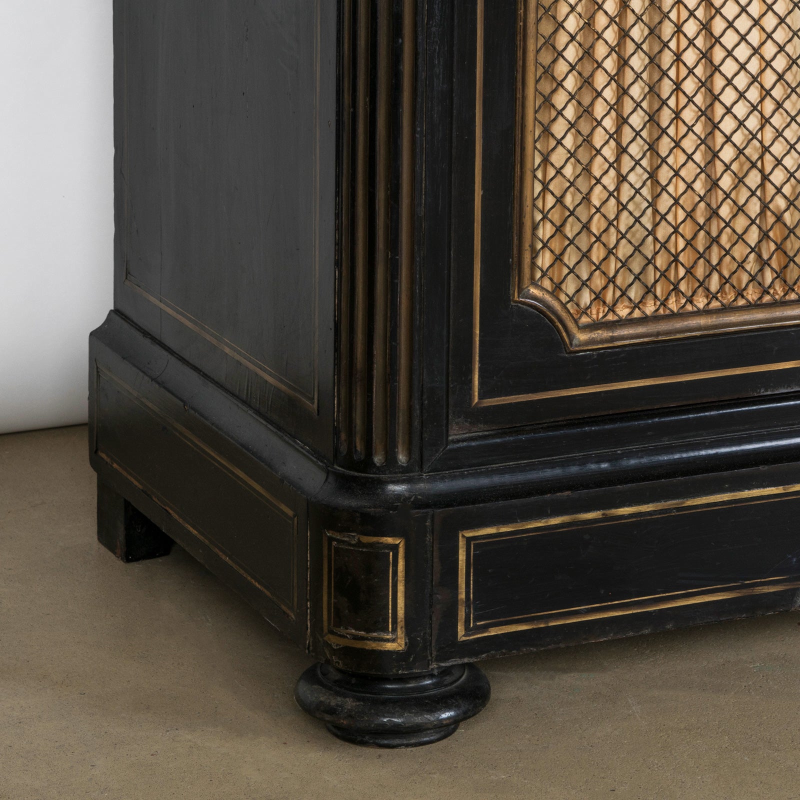 19th C Small Black with Brass Napoleon III Cabinet