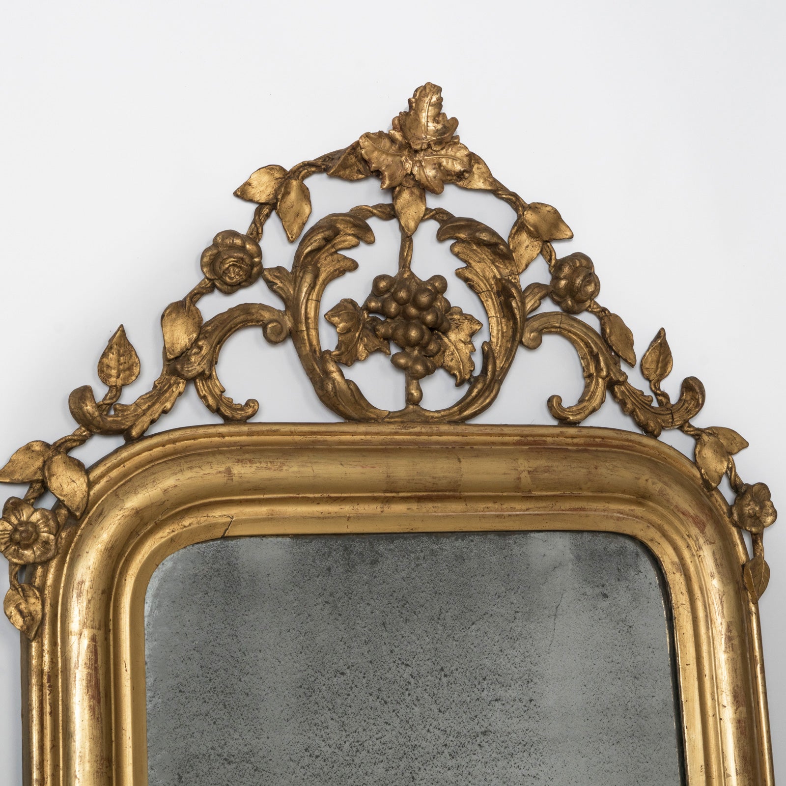 19th C Louis Philippe Mirror with Foliage and Grape Motifs