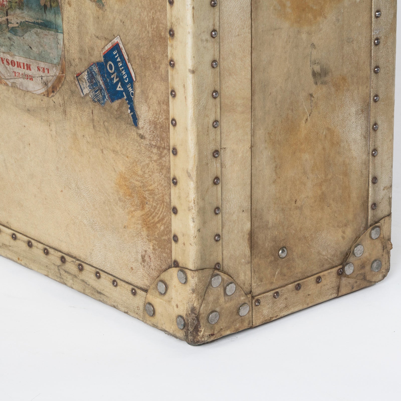 French Vellum Suitcase or Valise 1920s