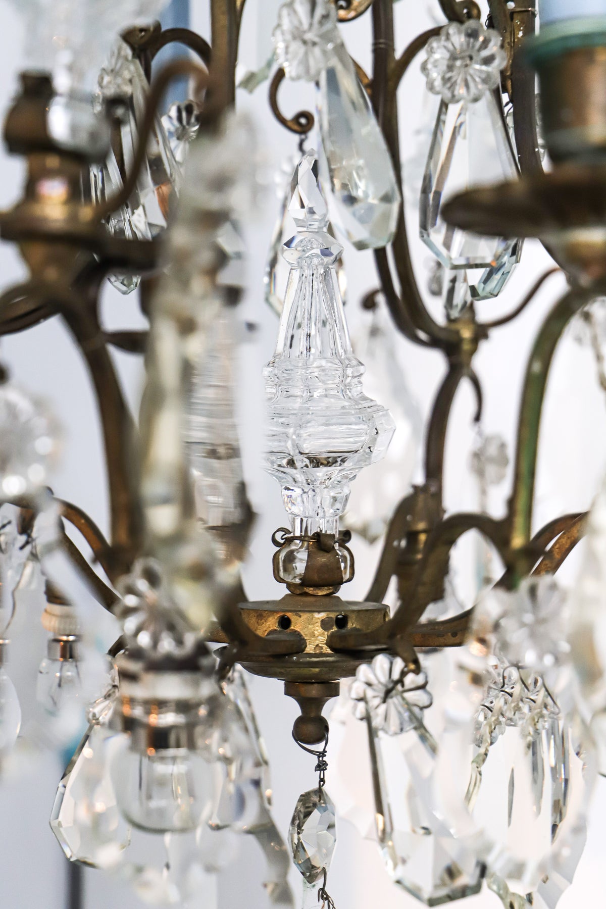 Antique French Crystal Chandelier with Candles
