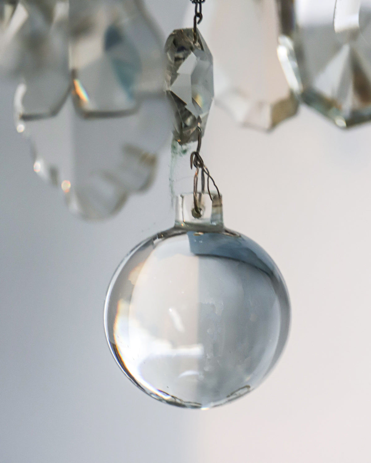 Antique French Crystal Chandelier with Candles