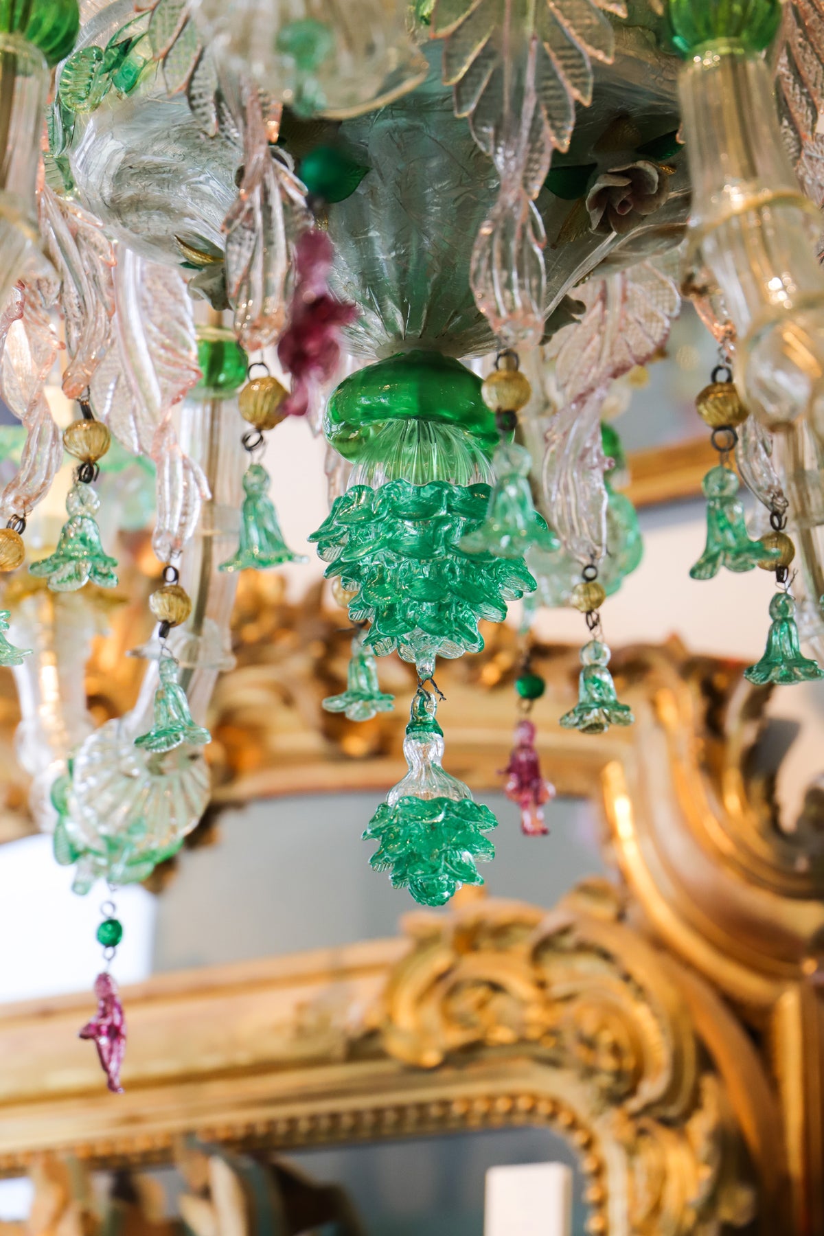 Colourful Green Venetian Murano Glass Chandelier