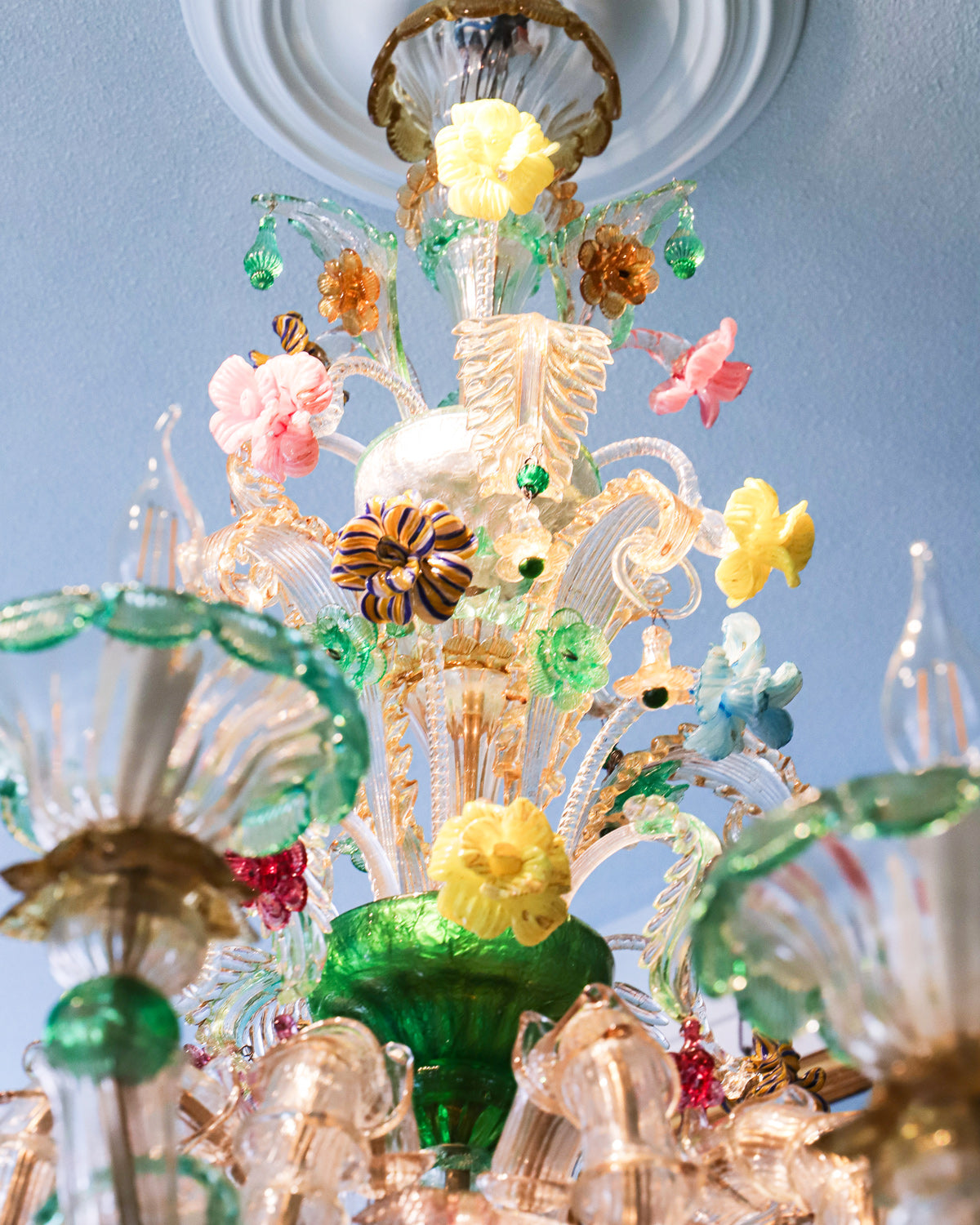 Colourful Green Venetian Murano Glass Chandelier