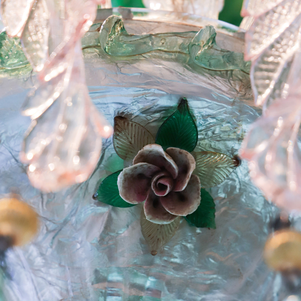 Colourful Green Venetian Murano Glass Chandelier