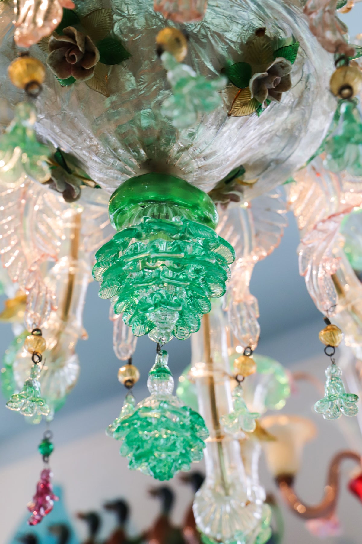 Colourful Green Venetian Murano Glass Chandelier