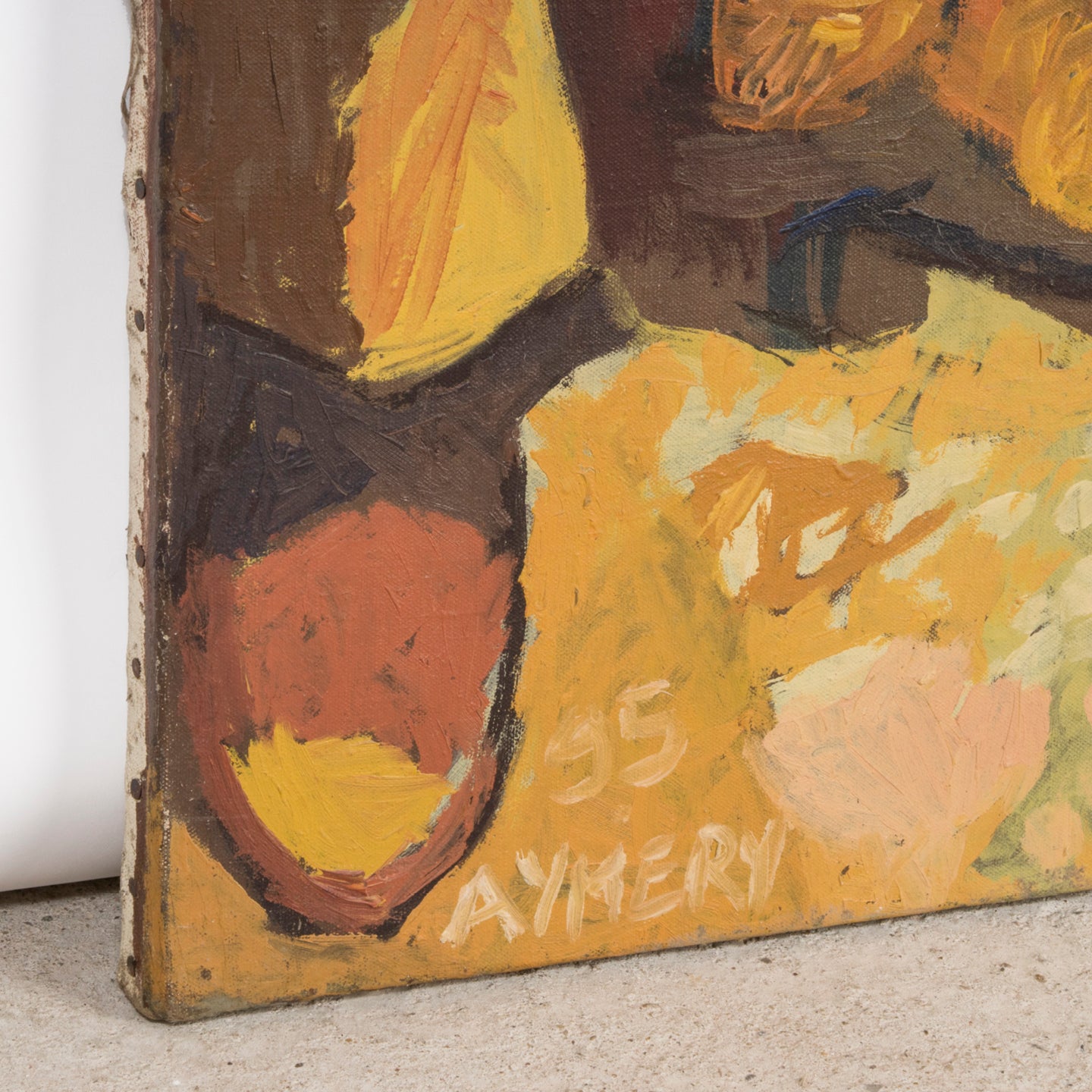 Vintage Aymery Rolland Musician Oil Painting