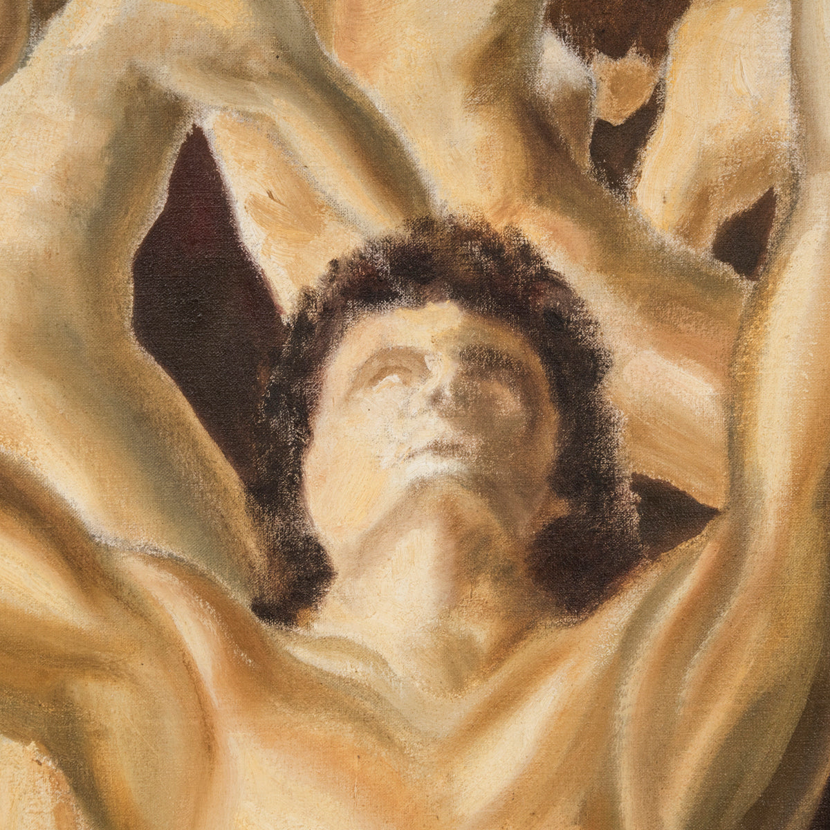 Large 70s "Purgatory" Oil Painting