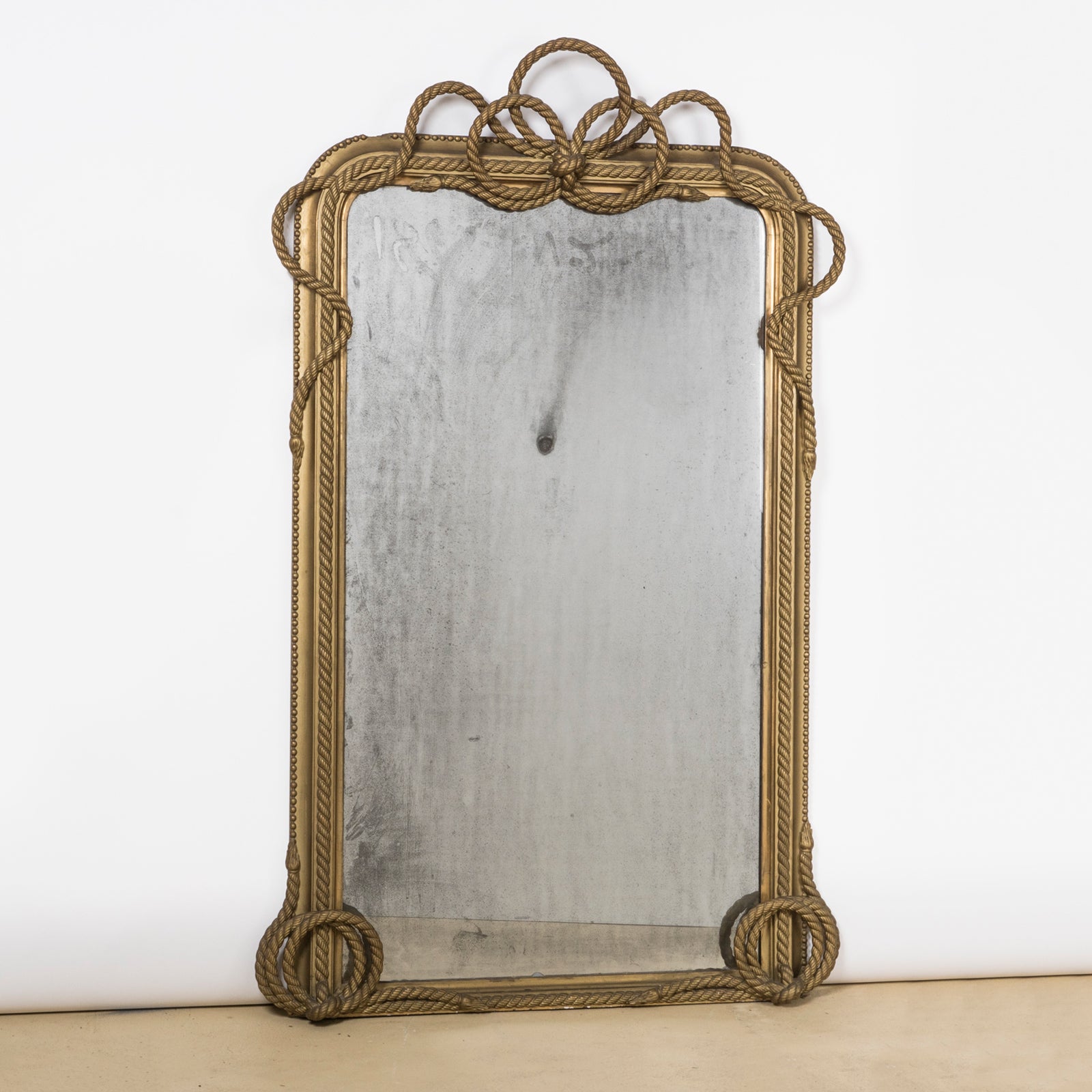 Large 19th C Large Rope and Tassels Motif Mirror