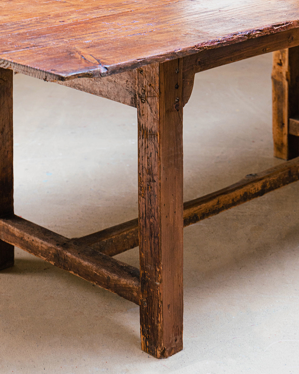 Large Vintage French Pine Atelier Work Table