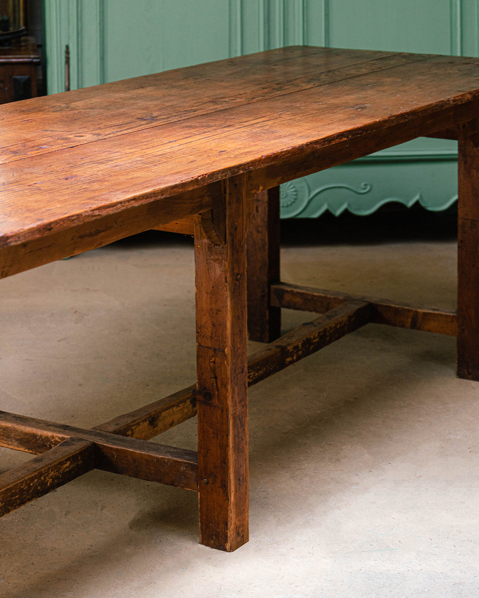 Large Vintage French Pine Atelier Work Table