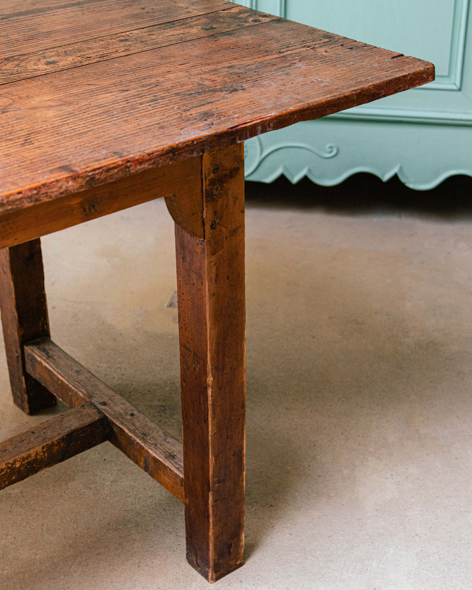 Large Vintage French Pine Atelier Work Table