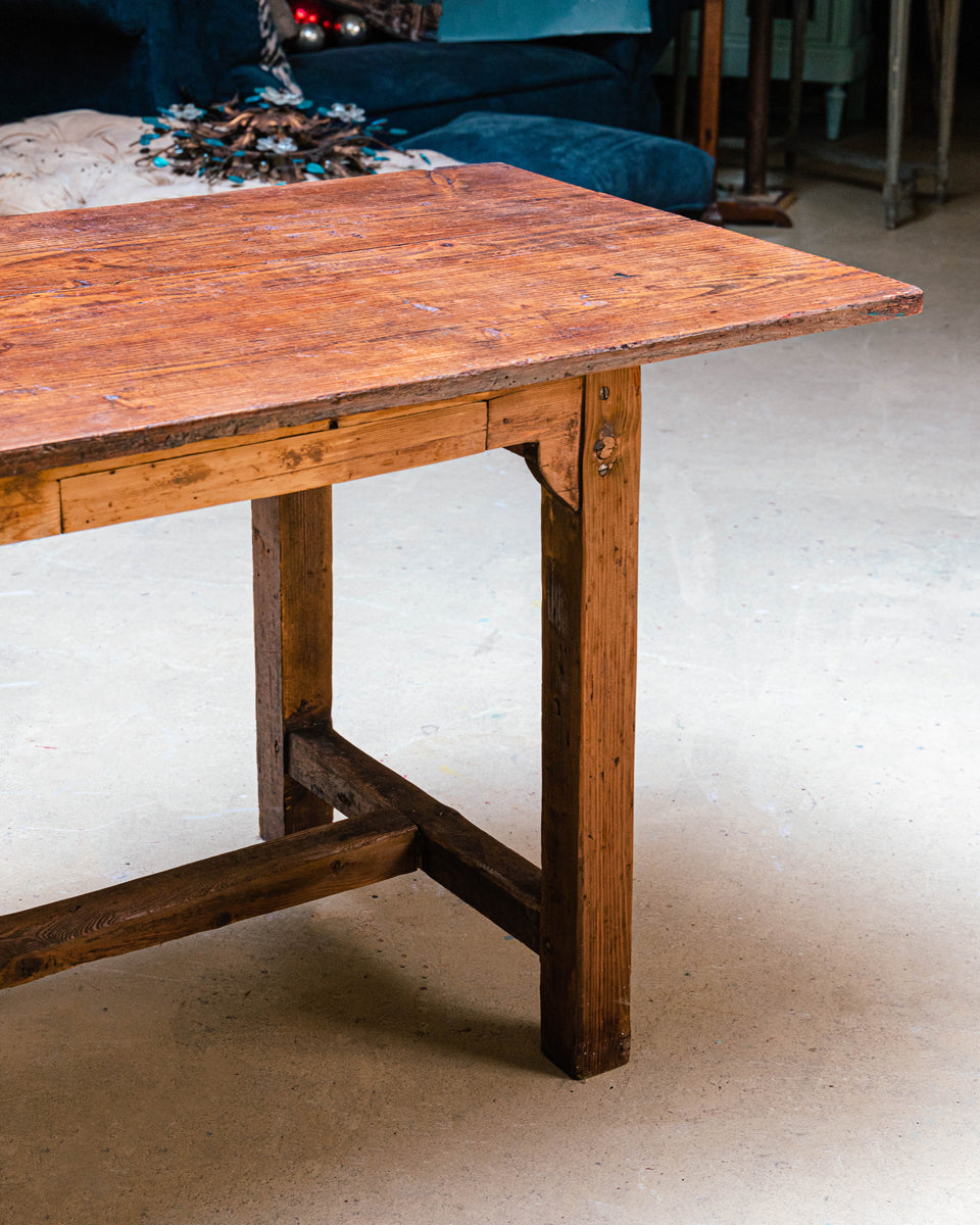 Large Vintage French Pine Atelier Work Table