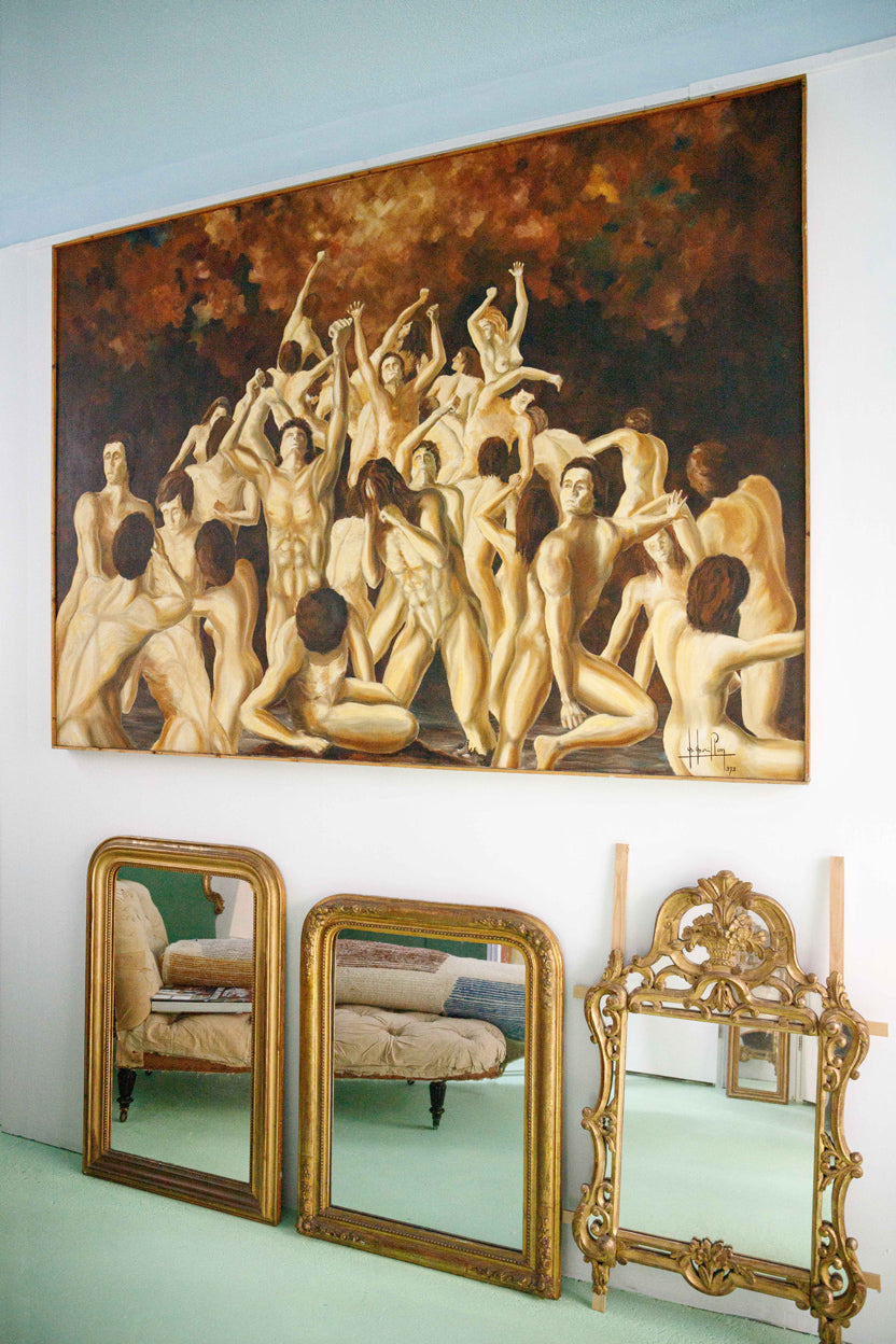 Large 70s "Purgatory" Oil Painting