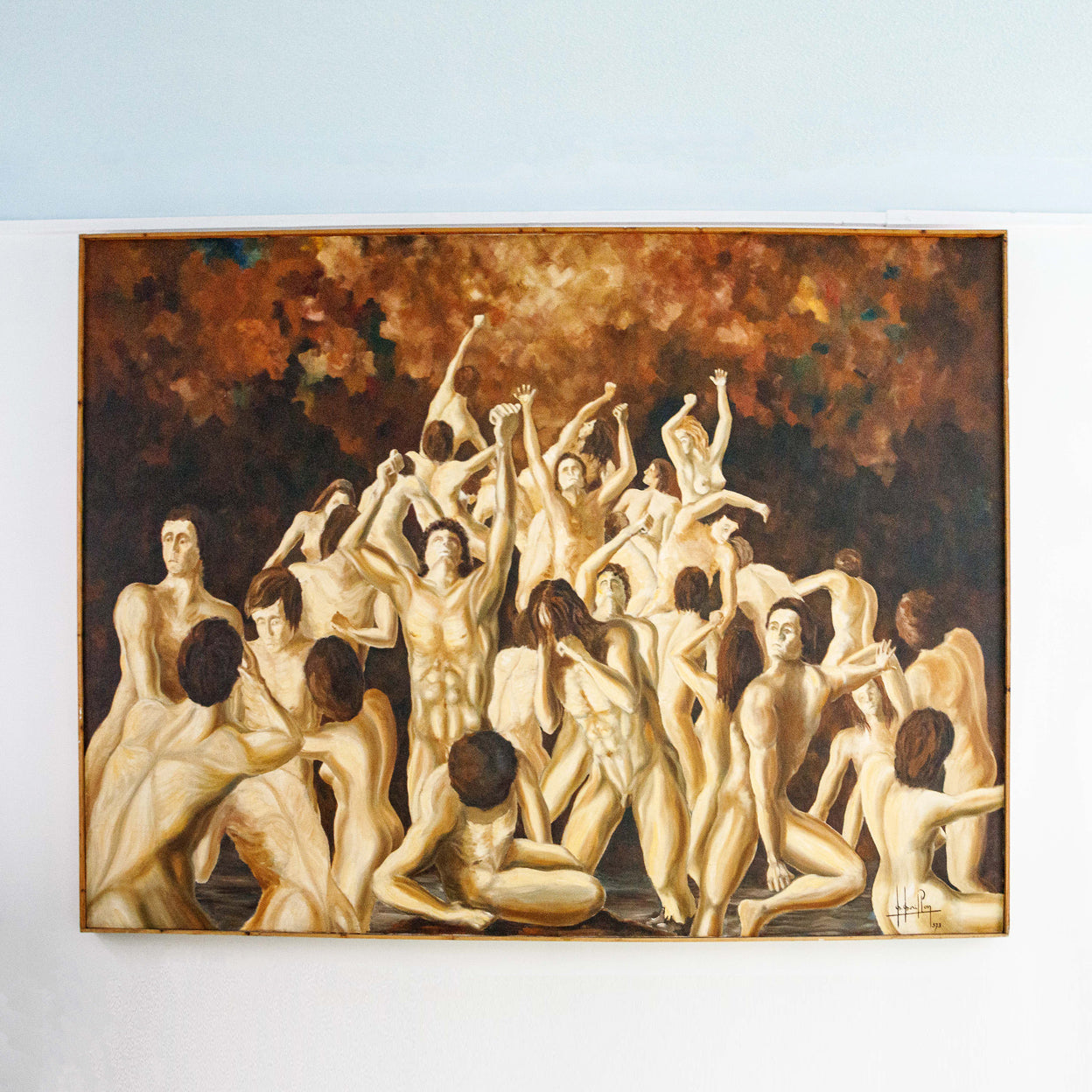 Large 70s "Purgatory" Oil Painting