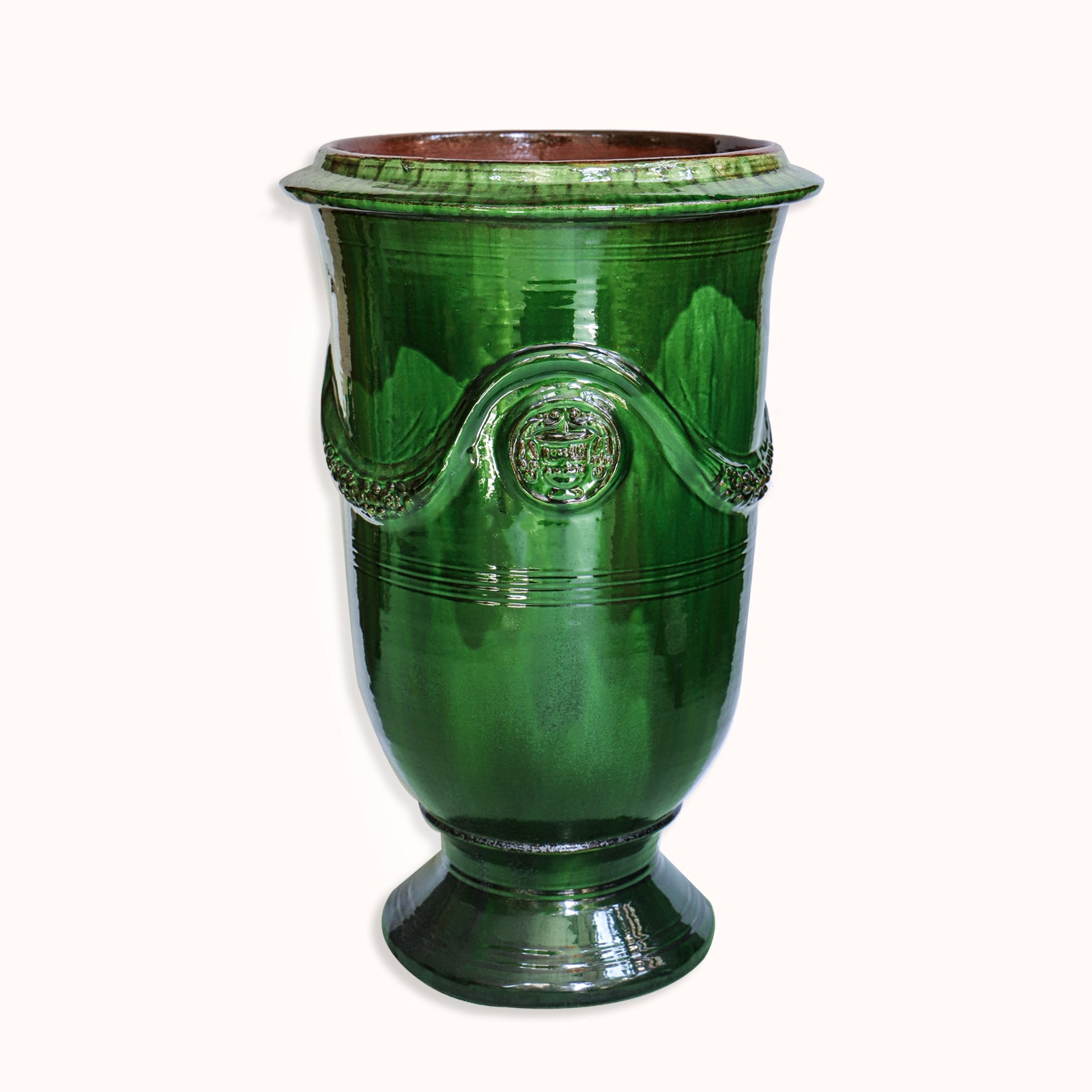 Ceramic Anduze Jar or Pot in Emerald Green
