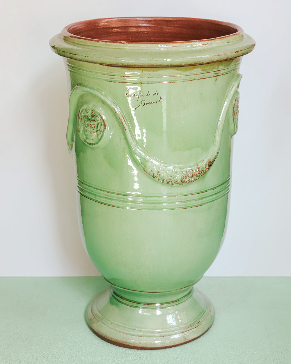 Ceramic Anduze Jar or Pot in Jade Green