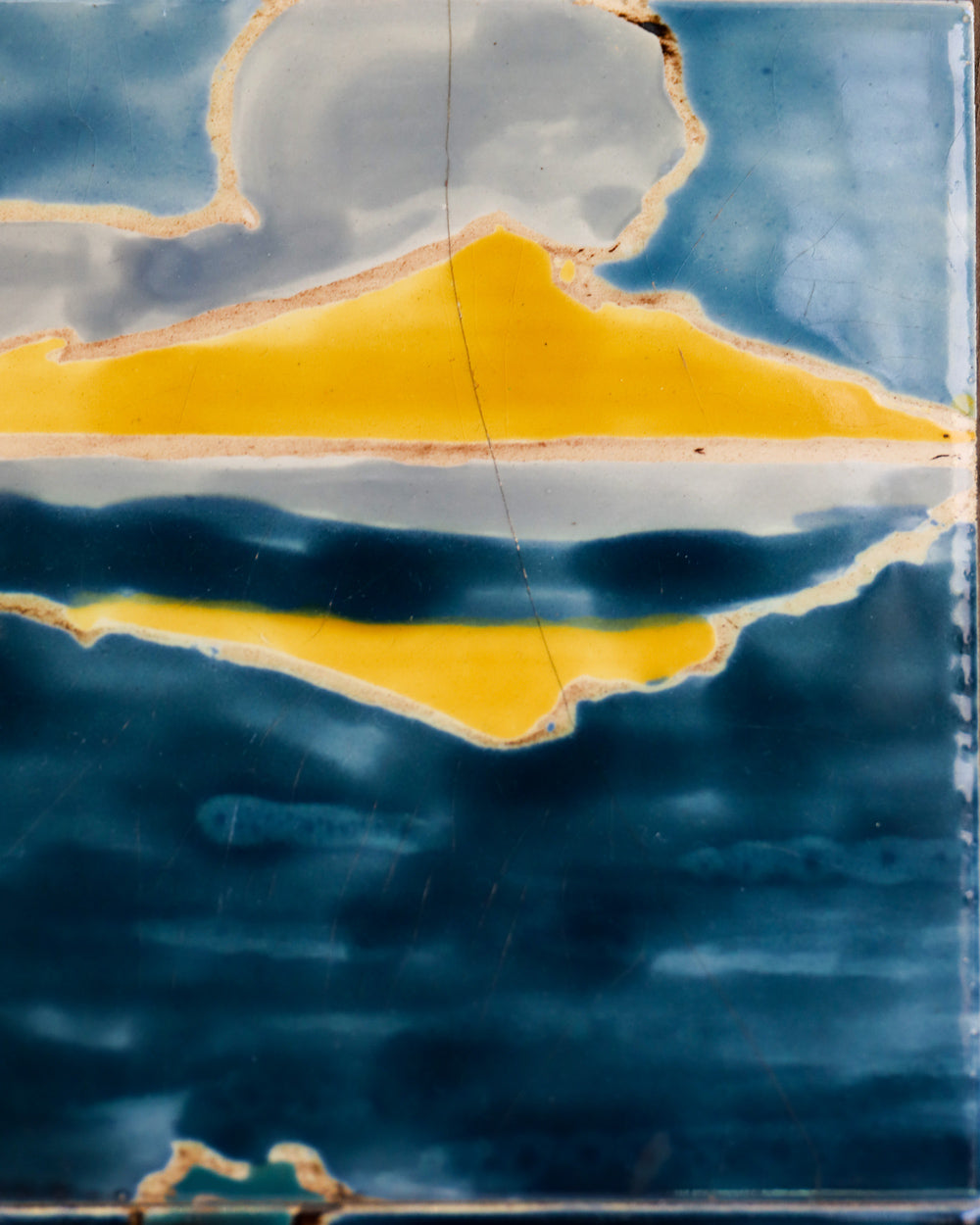 Colorful Mid Century French Ceramic Glazed Tile Panel of Anduze