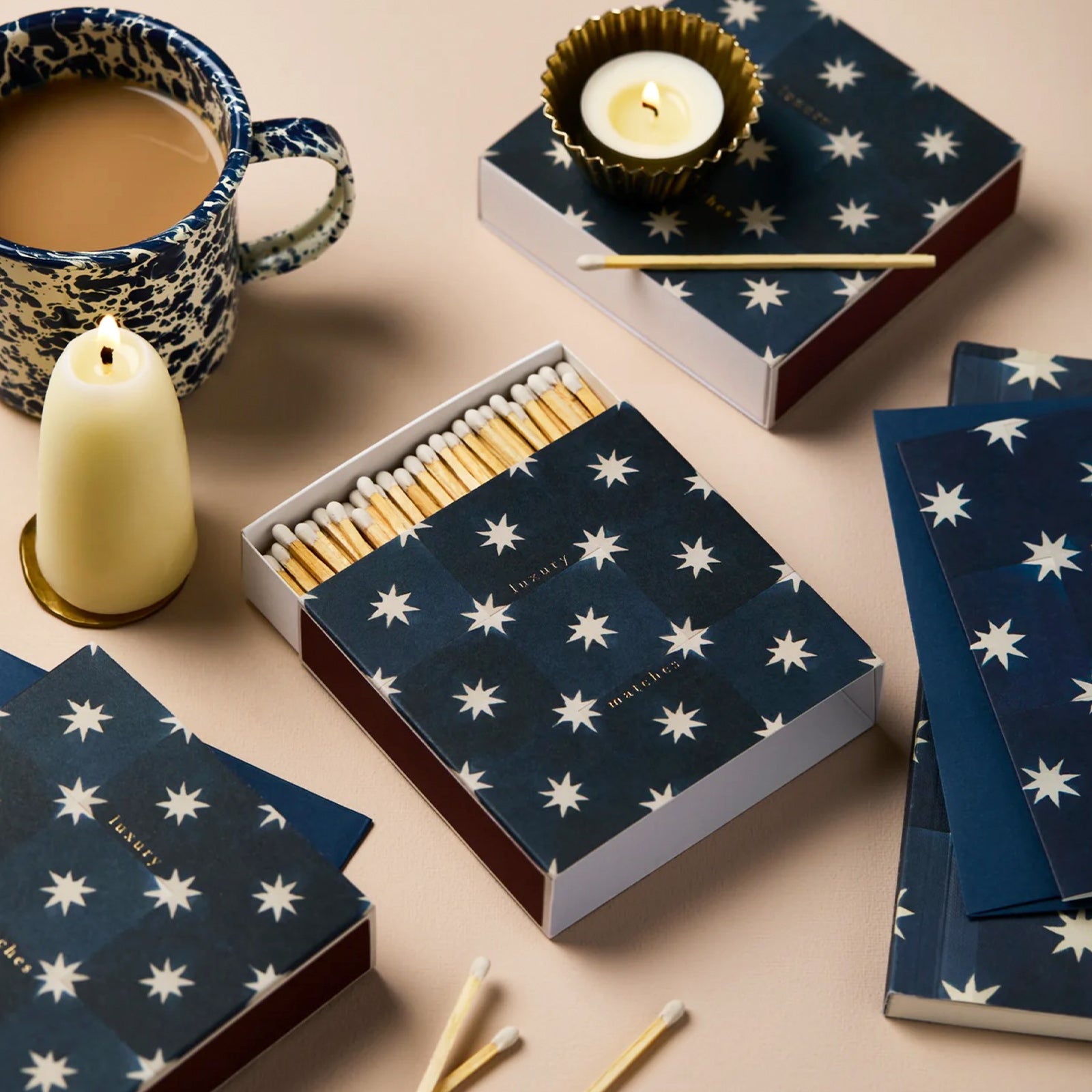 Archivist Gallery Navy Star Tile Matchbox