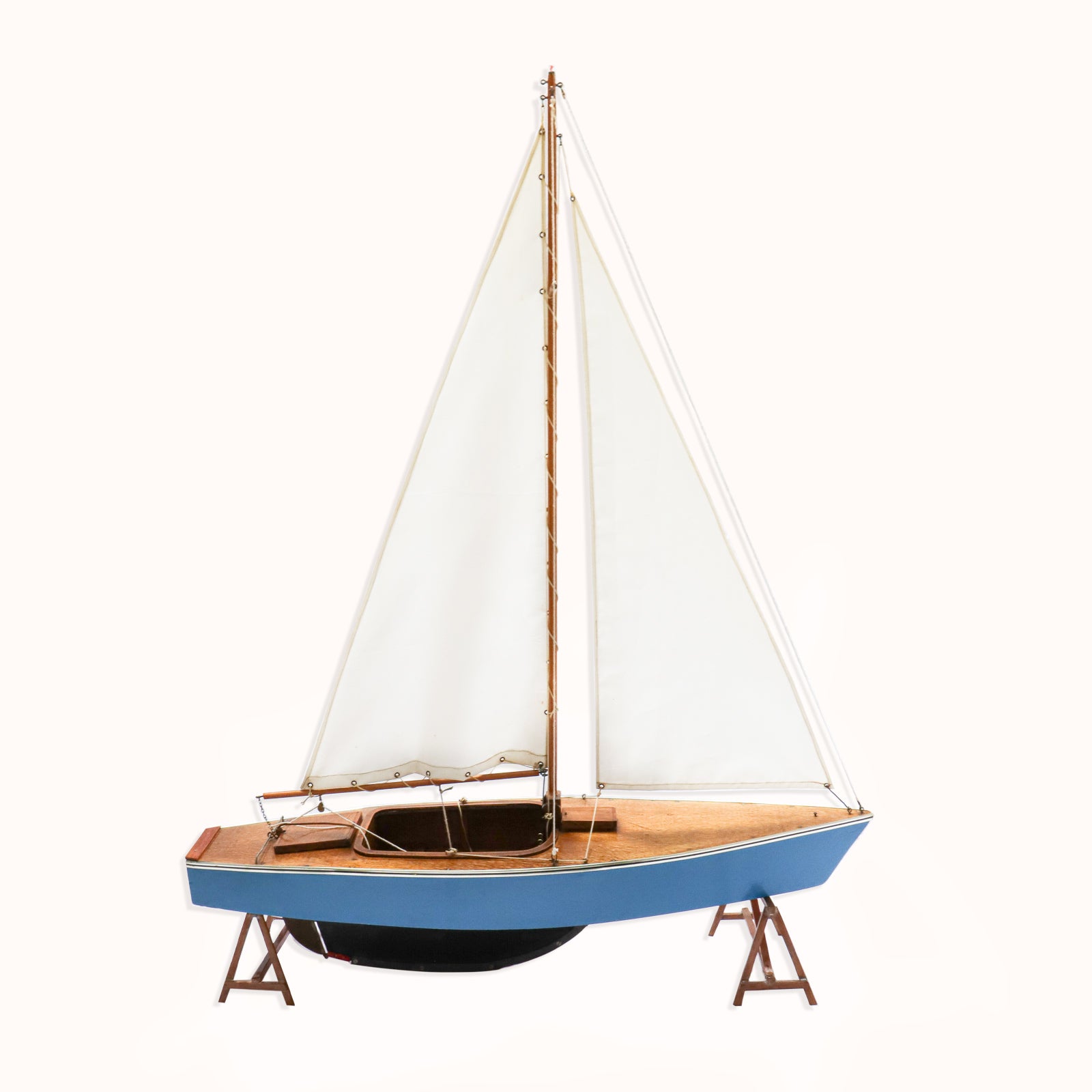 Vintage Blue Sail Boat Model