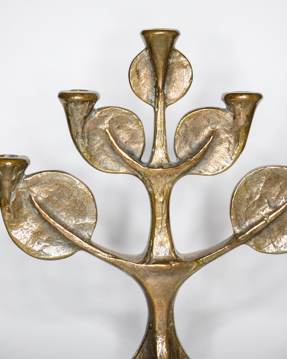 Mid Century Modern Sculptural Bronze Tree Candle Holder