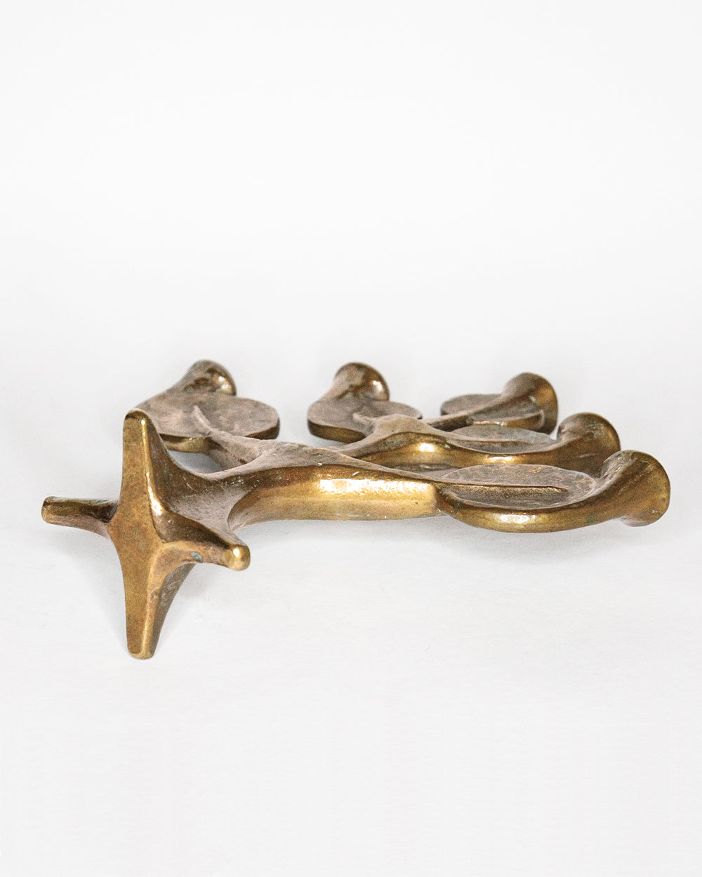 Mid Century Modern Sculptural Bronze Tree Candle Holder