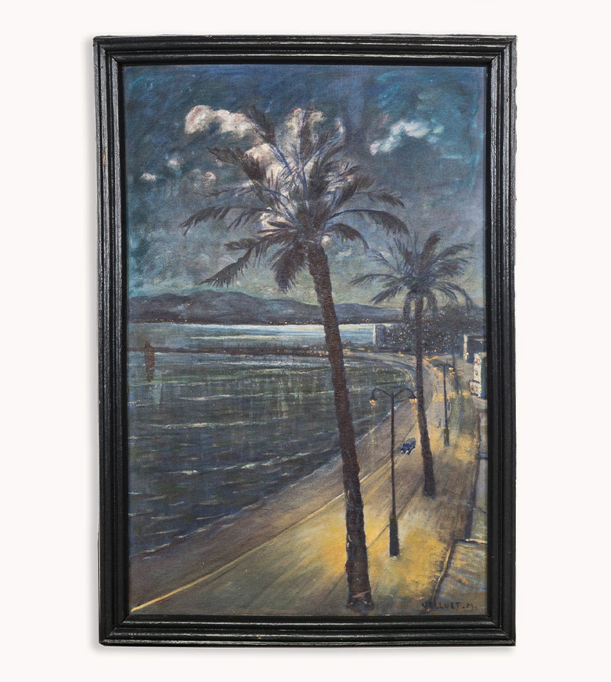 Vintage Oil Painting "Cannes" Boulevard