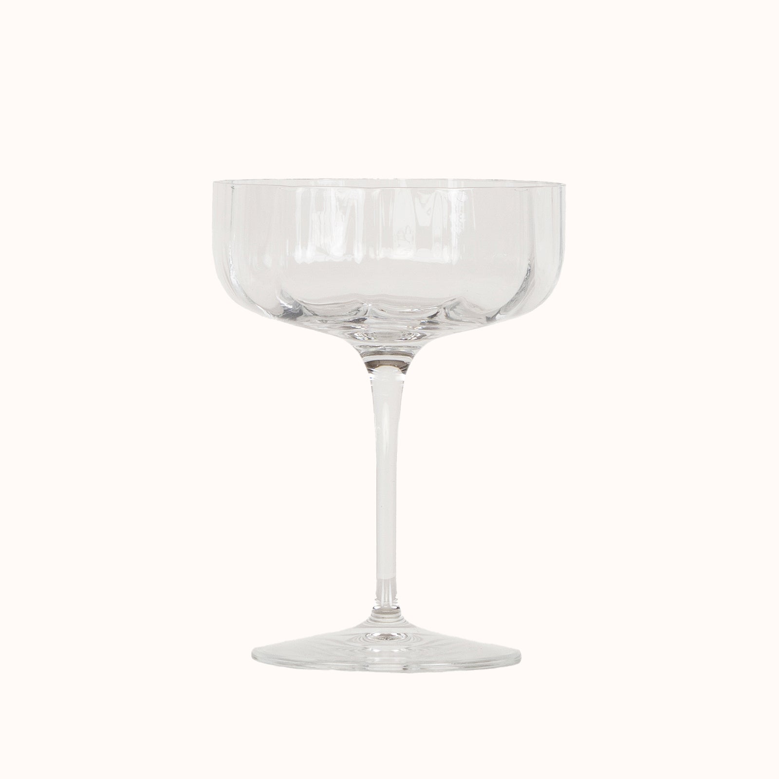 Glass Champagne Coupe, Art Deco Style