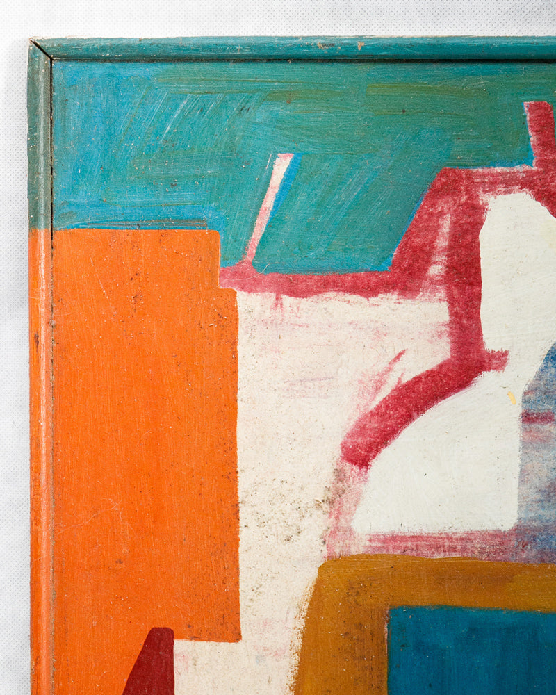 Vibrant Vintage Mid-Century Abstract Composition
