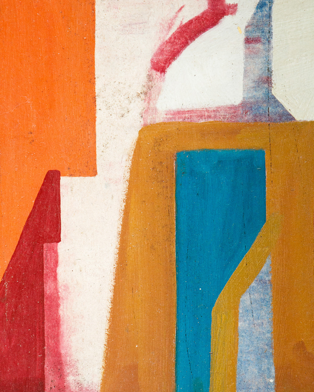 Vibrant Vintage Mid-Century Abstract Composition