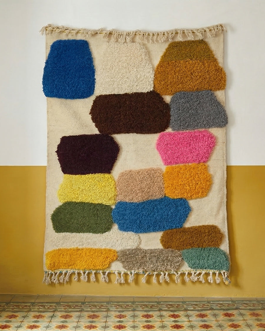 1970s Color Pop Vintage Moroccan Rug