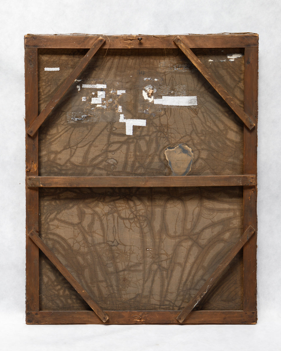 Vintage wooden picture frame with a textured surface on a white background