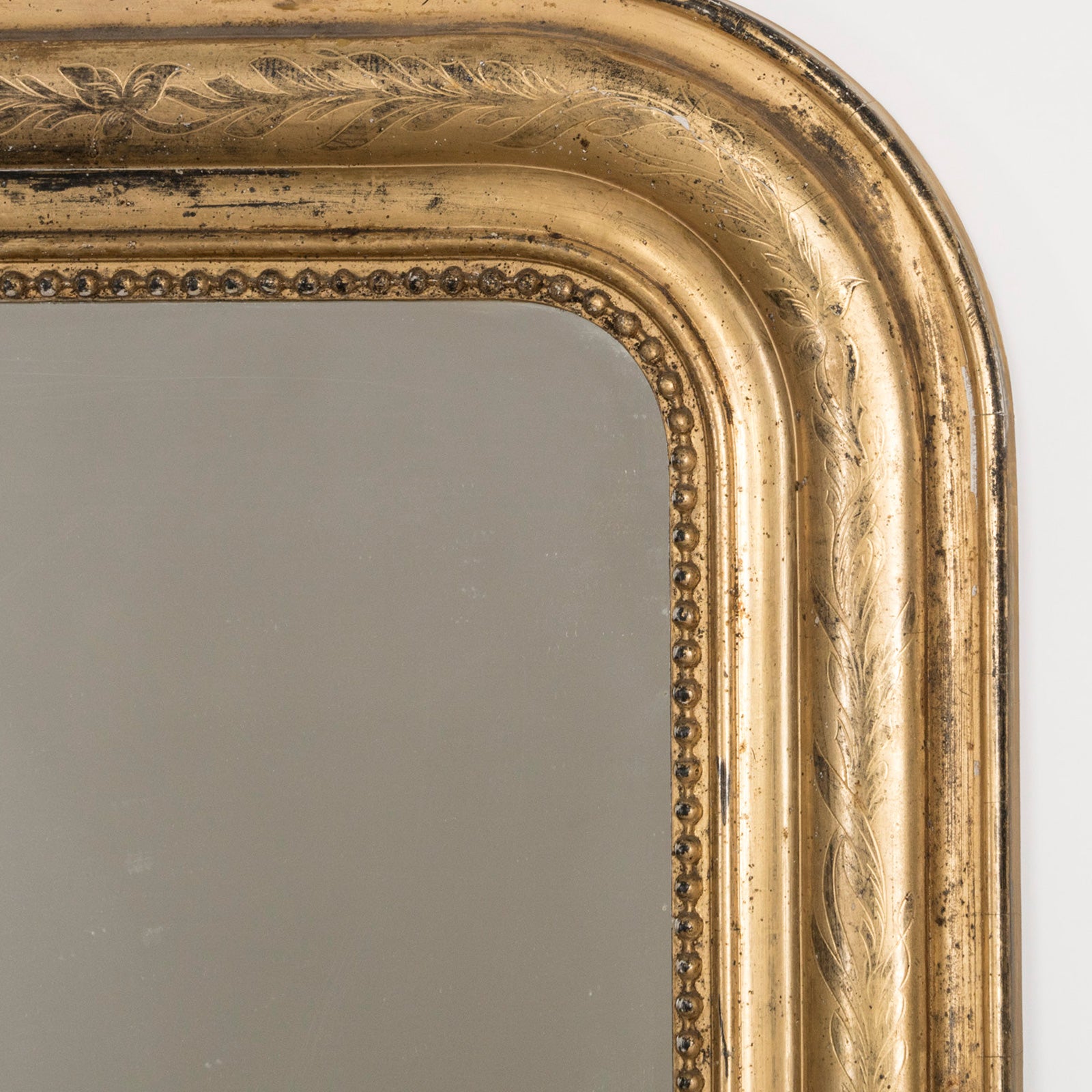 19th C Louis Philippe Mirror with Flowers