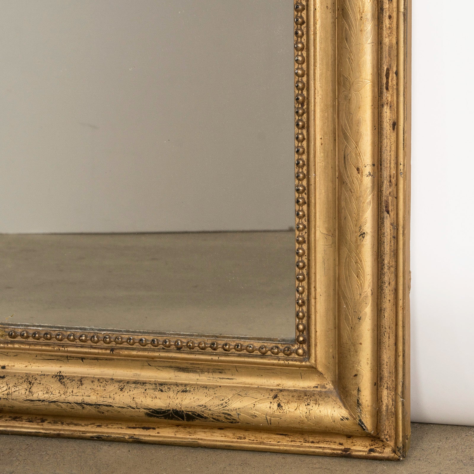 19th C Louis Philippe Mirror with Flowers