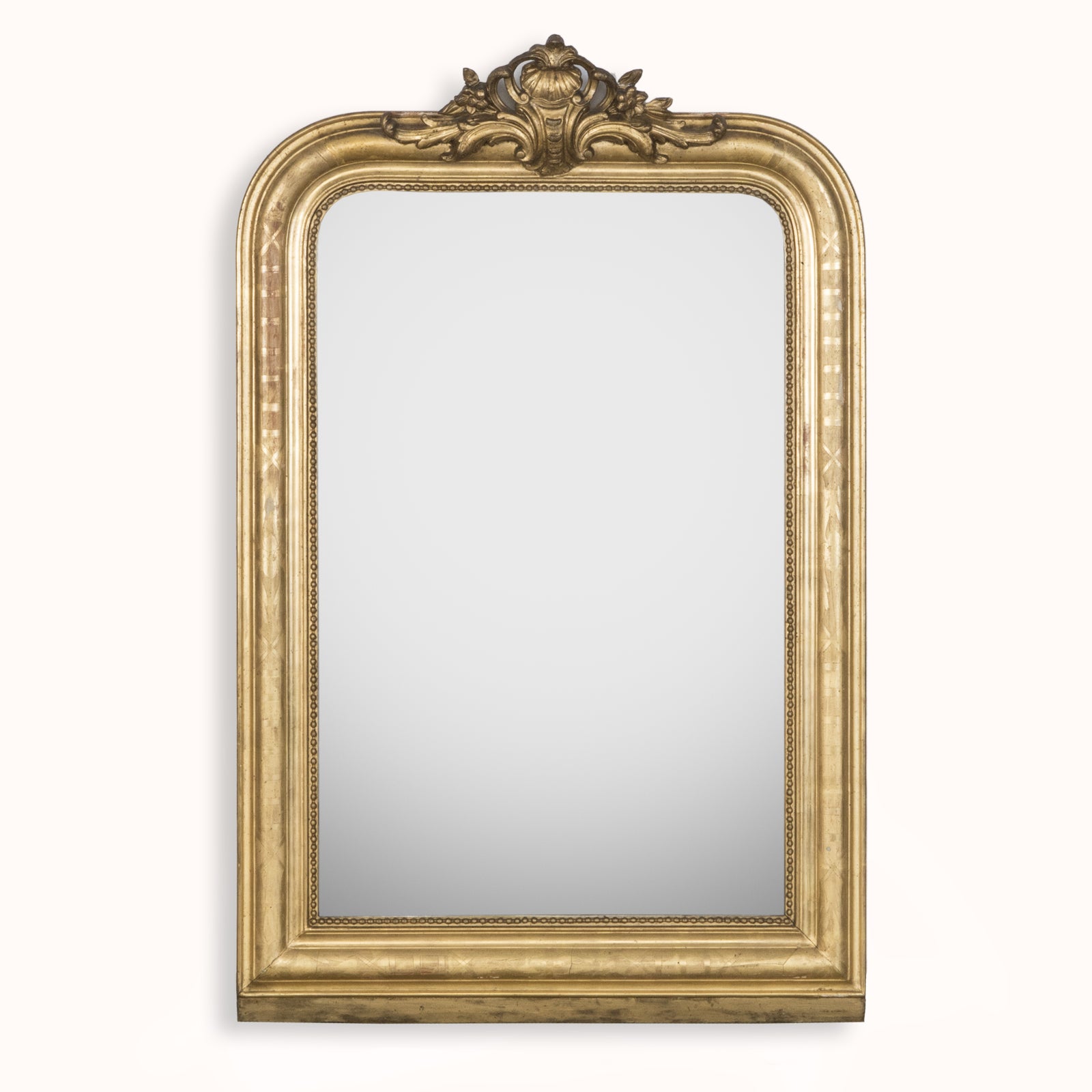 19th C Louis Philippe Mirror with Small Shell Crest