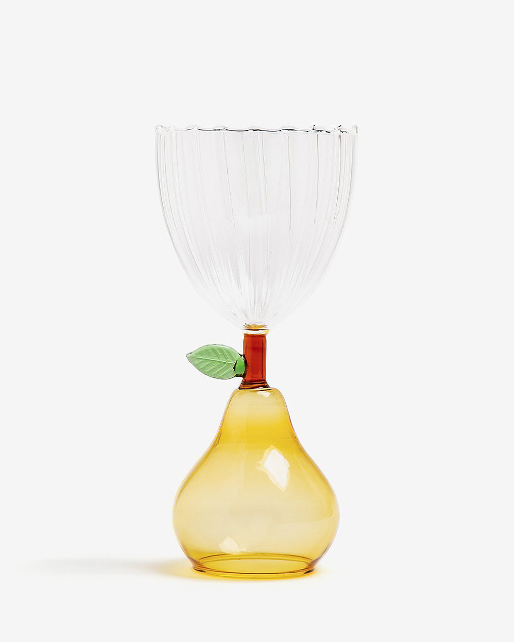 Yellow Glass Pear Shaped Wine Glass or Goblet