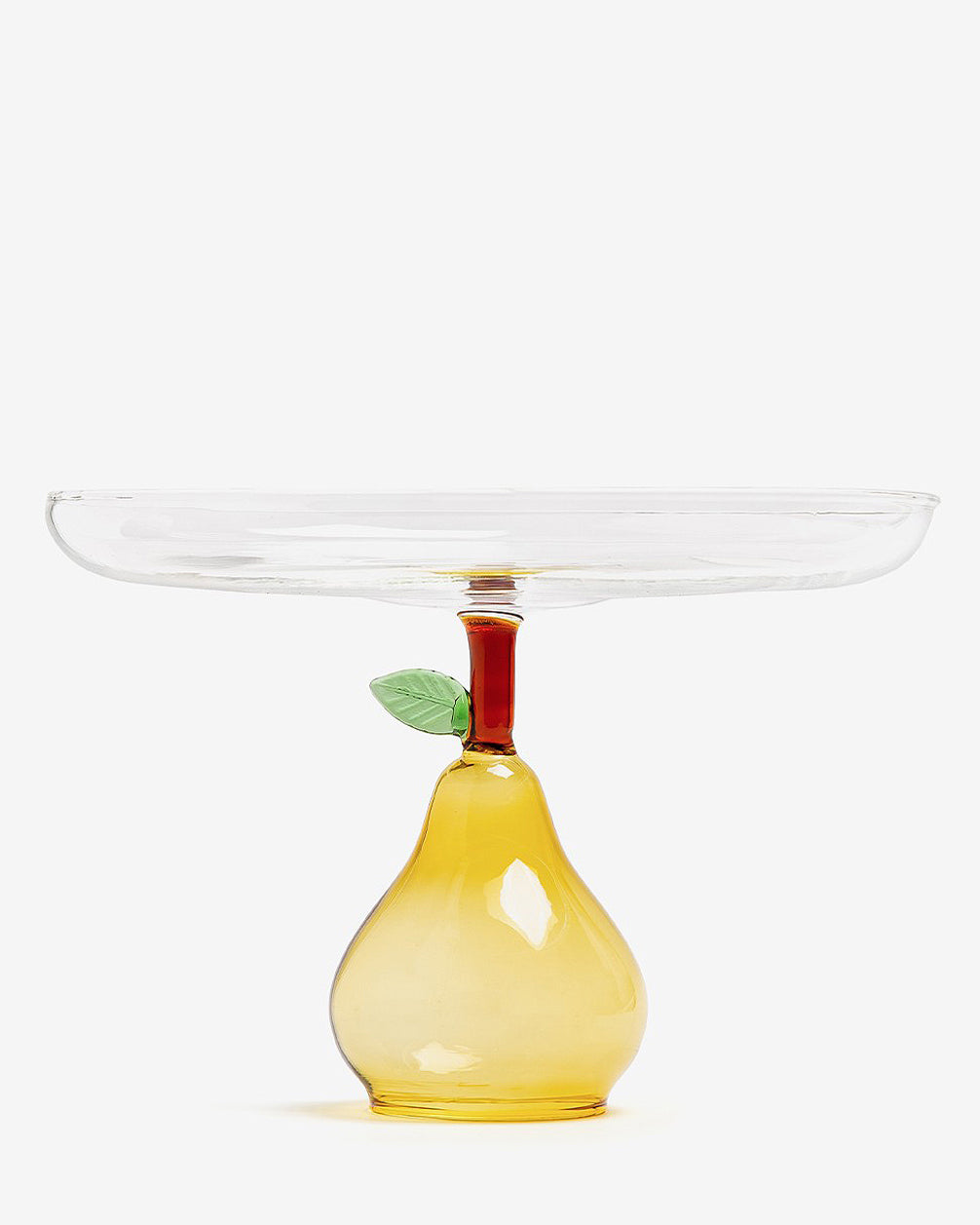 Pear Footed Glass Cake Plate