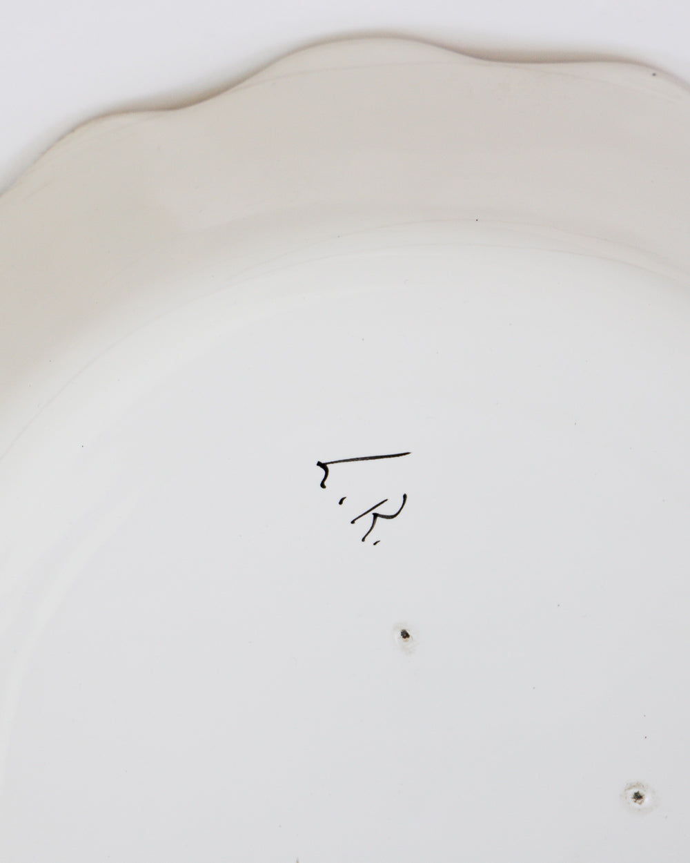 Set of Two Vintage Majolica Plates, Mister and Missus