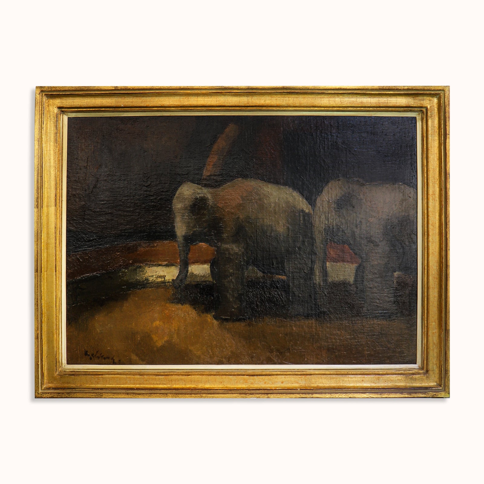Elephants In The Circus Oil Painting by Toon Kelder