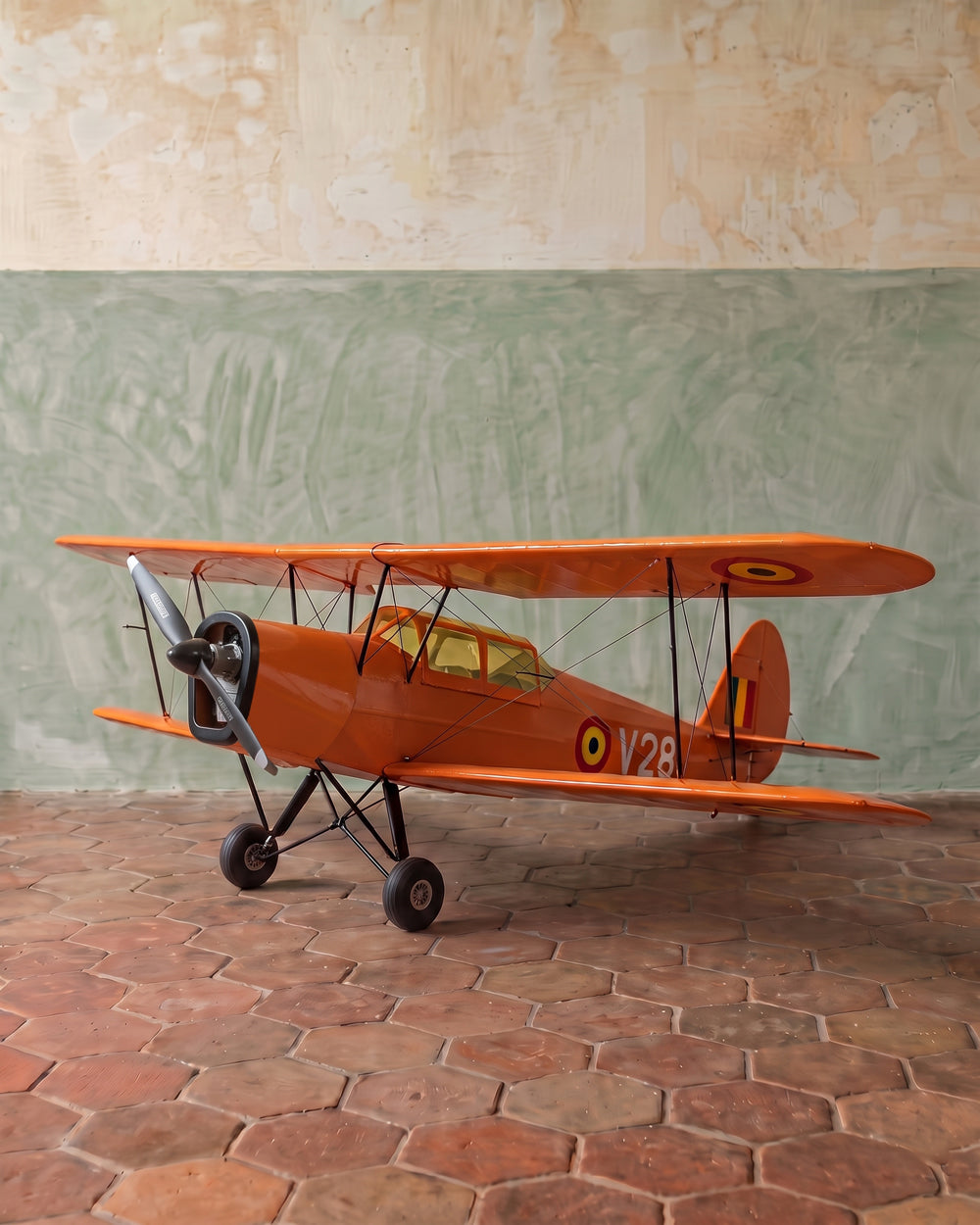Large Vintage Stampe SV.4 Biplane Airplane Model